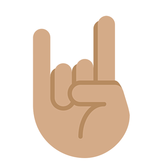 🤘🏽 Emoji Saudação Do Rock: Pele Morena na Twitter Twemoji 15.0.