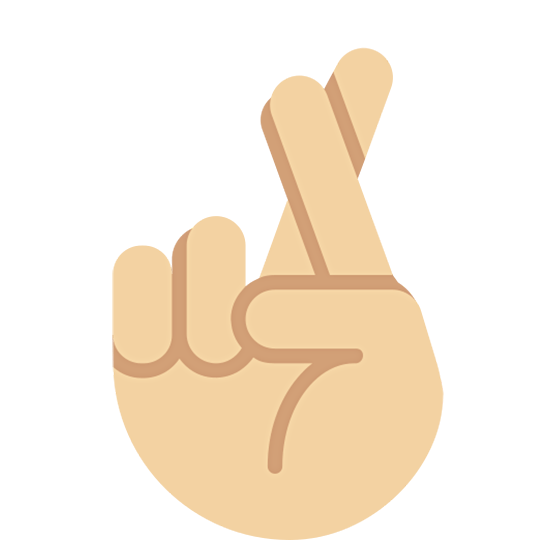 🤞🏼 Emoji Hand mit gekreuzten Fingern: mittelhelle Hautfarbe Twitter Twemoji 15.0.
