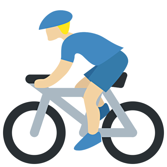 Émoji 🚴🏼‍♂️ Cycliste Homme : Peau Moyennement Claire sur Twitter Twemoji 15.0.