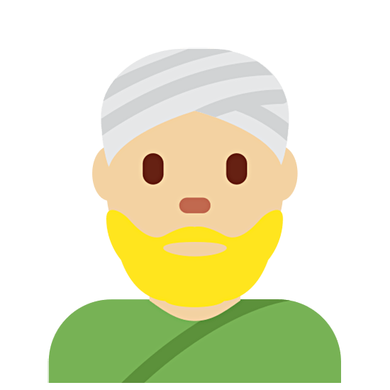 👳🏼‍♂️ Emoji Hombre Con Turbante: Tono De Piel Claro Medio en Twitter Twemoji 15.0.