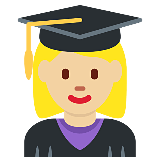 👩🏼‍🎓 Emoji Estudiante Mujer: Tono De Piel Claro Medio en Twitter Twemoji 15.0.