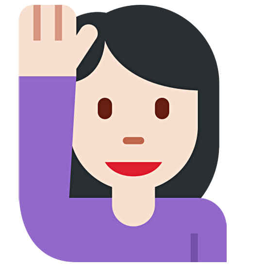 🙋🏻‍♀️ Emoji Frau mit erhobenem Arm: helle Hautfarbe Twitter Twemoji 15.0.