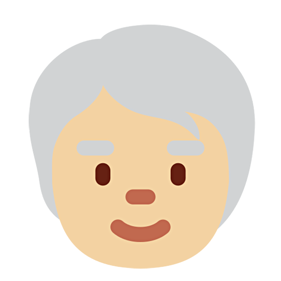 Emoji 🧓🏼 Adulto Anziano: Carnagione Abbastanza Chiara su Twitter Twemoji 15.0.