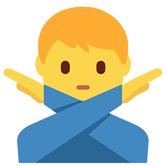 🙅‍♂️ Emoji Mann mit überkreuzten Armen Twitter Twemoji 15.0.