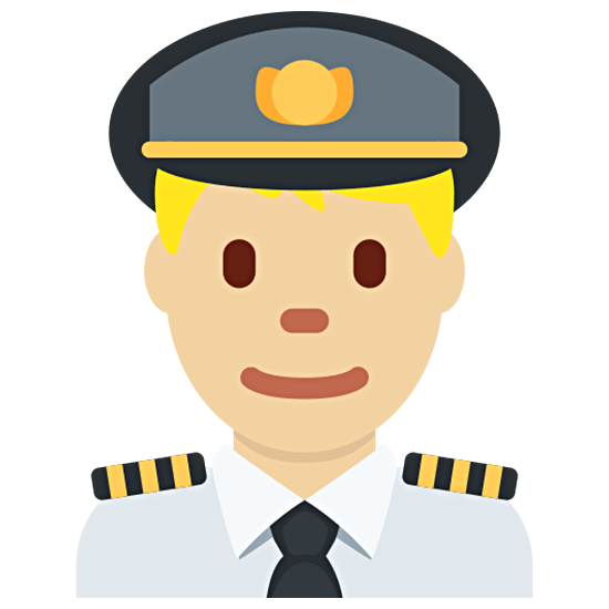 👨🏼‍✈️ Emoji Pilot: mittelhelle Hautfarbe Twitter Twemoji 15.0.
