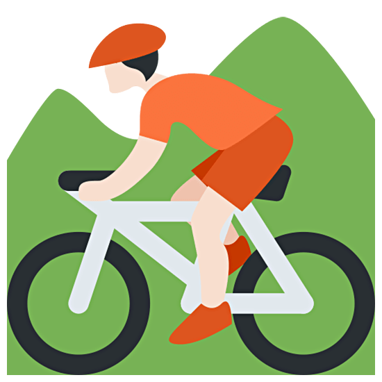🚵🏻 Emoji Mountainbiker(in): helle Hautfarbe Twitter Twemoji 15.0.