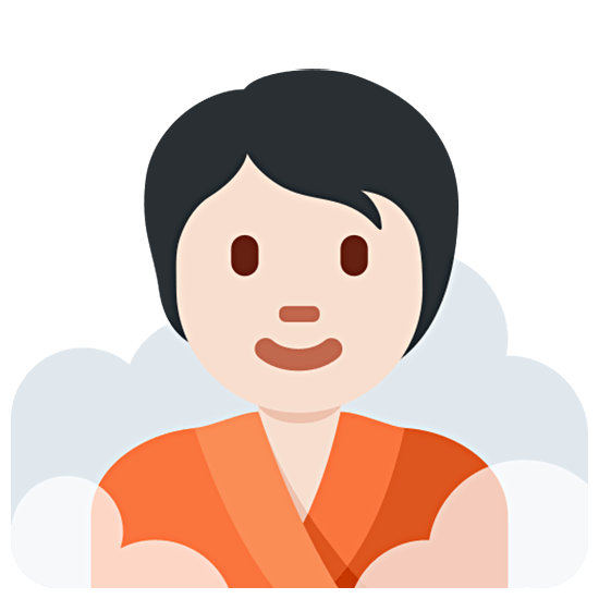 🧖🏻 Emoji Person in Dampfsauna: helle Hautfarbe Twitter Twemoji 15.0.