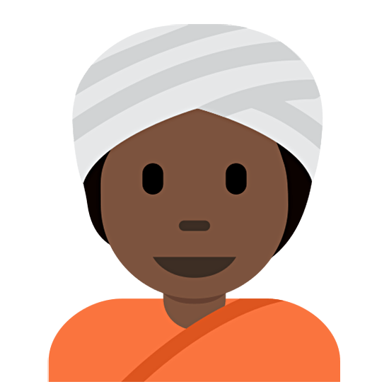 👳🏿 Emoji Persona Con Turbante: Tono De Piel Oscuro en Twitter Twemoji 15.0.