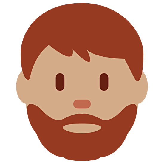 🧔🏽‍♂️ Emoji Mann: Bart mittlere Hautfarbe Twitter Twemoji 15.0.
