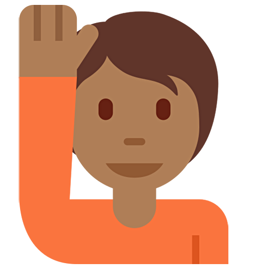 Emoji 🙋🏾 Persona Con Mano Alzata: Carnagione Abbastanza Scura su Twitter Twemoji 15.0.