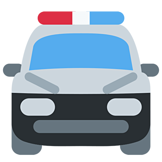 🚔 Emoji Vorderansicht Polizeiwagen Twitter Twemoji 15.0.