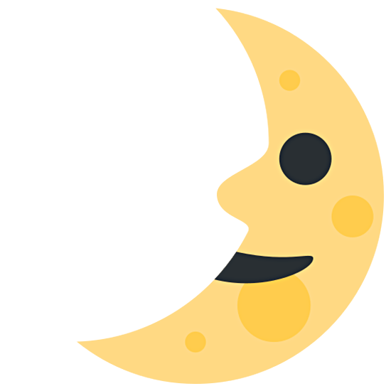 🌛 Emoji Rosto Da Lua De Quarto Crescente na Twitter Twemoji 15.0.