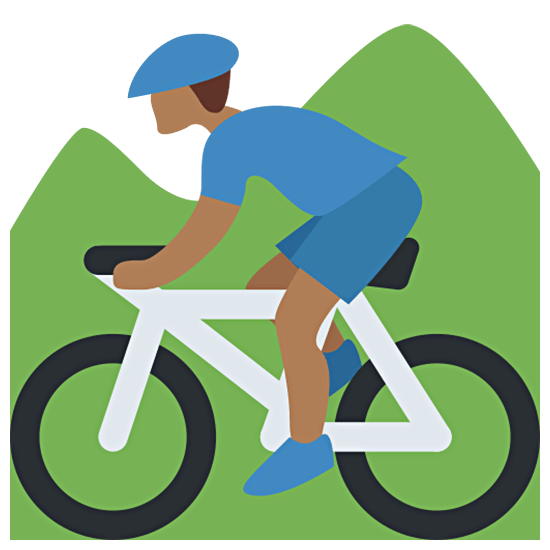 🚵🏾‍♂️ Emoji Mountainbiker: mitteldunkle Hautfarbe Twitter Twemoji 15.0.