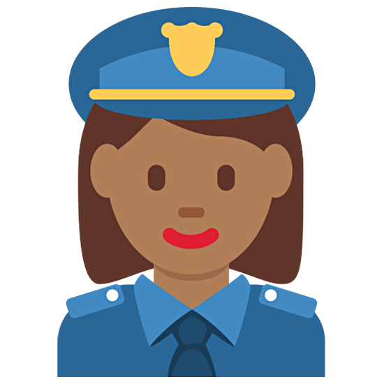 👮🏾‍♀️ Emoji Policial Mulher: Pele Morena Escura na Twitter Twemoji 15.0.