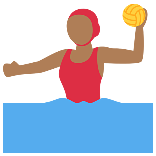🤽🏾‍♀️ Emoji Mulher Jogando Polo Aquático: Pele Morena Escura na Twitter Twemoji 15.0.