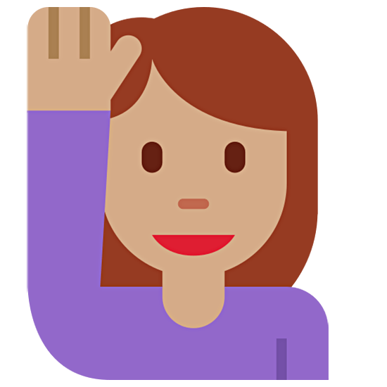 🙋🏽‍♀️ Emoji Frau mit erhobenem Arm: mittlere Hautfarbe Twitter Twemoji 15.0.