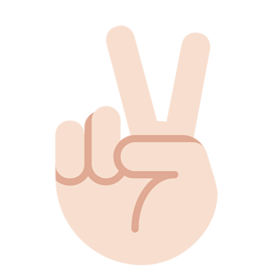 ✌🏻 Emoji Mão Em V De Vitória: Pele Clara na Twitter Twemoji 15.0.