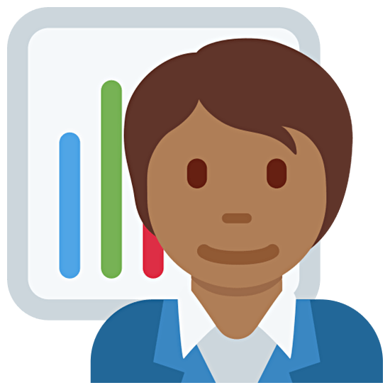 🧑🏾‍💼 Emoji Büroangestellte(r): mitteldunkle Hautfarbe Twitter Twemoji 15.0.