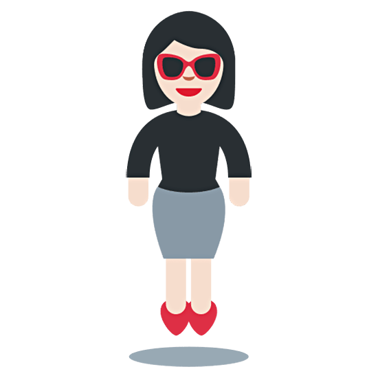 🕴🏻‍♀️ Emoji Mulher de terno de negócios está levitando: Pele Clara na Twitter Twemoji 15.0.