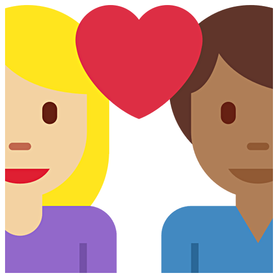 👩🏼‍❤️‍👨🏾 Emoji Liebespaar - Frau: mittelhelle Hautfarbe, Mann: mitteldunkle Hautfarbe Twitter Twemoji 15.0.
