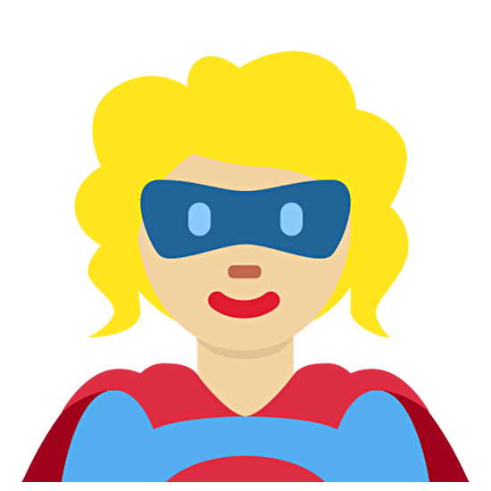 Émoji 🦸🏼‍♀️ Super-héroïne : Peau Moyennement Claire sur Twitter Twemoji 15.0.