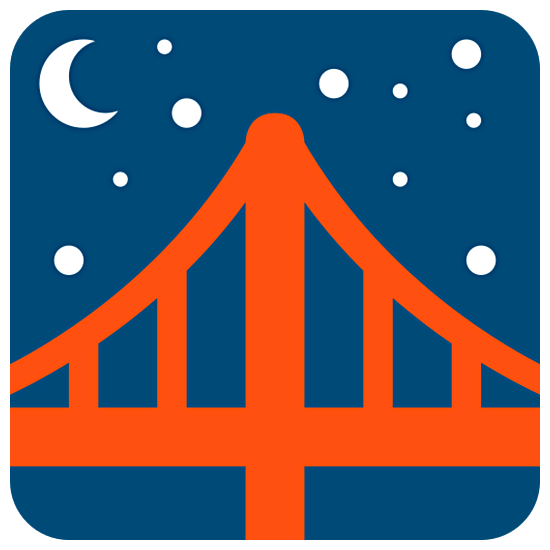 🌉 Emoji Brücke vor Nachthimmel Twitter Twemoji 15.0.