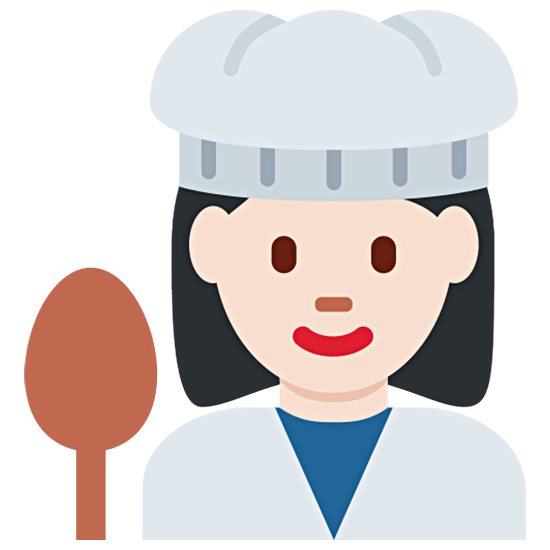 Emoji 👩🏻‍🍳 Cuoca: Carnagione Chiara su Twitter Twemoji 15.0.