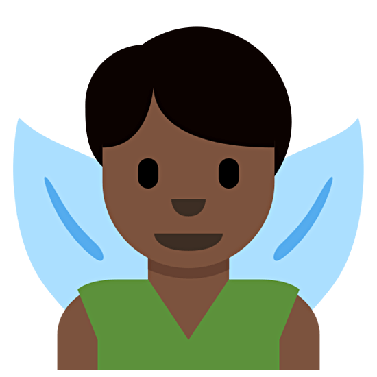 🧚🏿‍♂️ Emoji Homem Fada: Pele Escura na Twitter Twemoji 15.0.