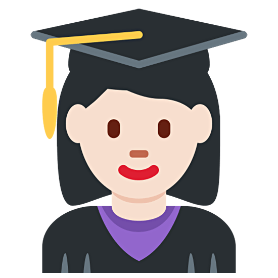 👩🏻‍🎓 Emoji Estudiante Mujer: Tono De Piel Claro en Twitter Twemoji 15.0.