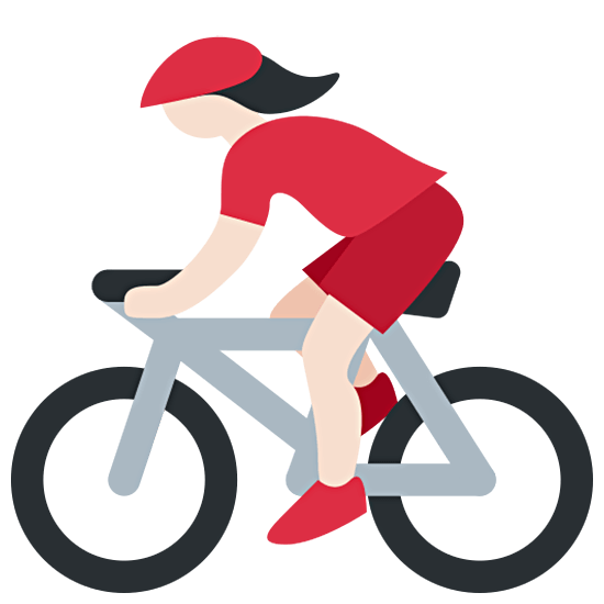 🚴🏻‍♀️ Emoji Mulher Ciclista: Pele Clara na Twitter Twemoji 15.0.