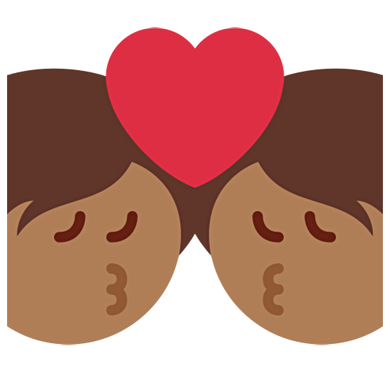 💏🏾 Emoji sich küssendes Paar, mitteldunkle Hautfarbe Twitter Twemoji 15.0.