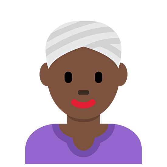 👳🏿‍♀️ Emoji Frau mit Turban: dunkle Hautfarbe Twitter Twemoji 15.0.
