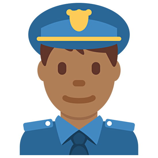 Policial Homem: Pele Morena Escura Twitter Twemoji 15.0.