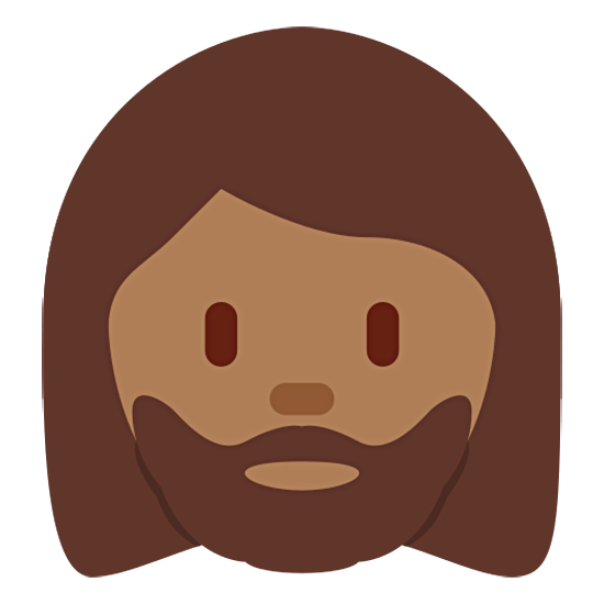 🧔🏾‍♀️ Emoji Frau: Bart mitteldunkle Hautfarbe Twitter Twemoji 15.0.