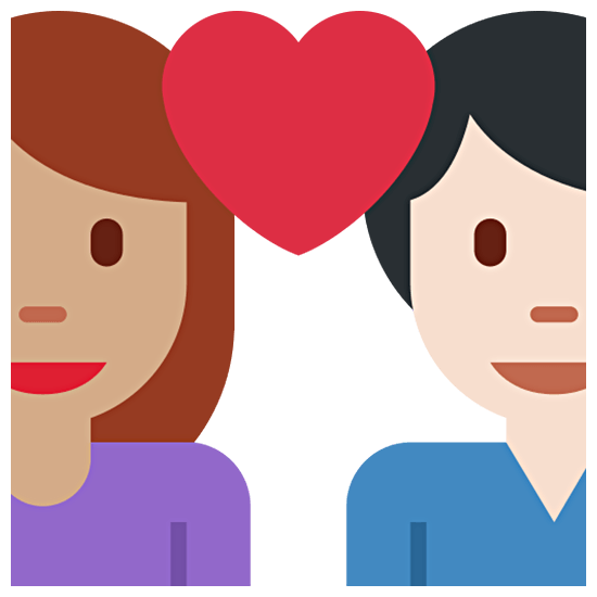 Emoji 👩🏽‍❤️‍👨🏻 Coppia Con Cuore - Donna: Carnagione Olivastra, Uomo: Carnagione Chiara su Twitter Twemoji 15.0.
