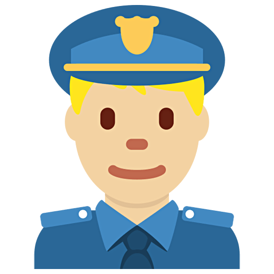 👮🏼‍♂️ Emoji Agente De Policía Hombre: Tono De Piel Claro Medio en Twitter Twemoji 15.0.