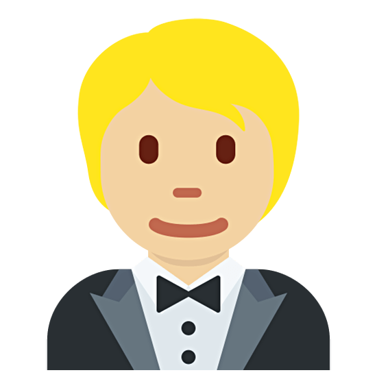 🤵🏼 Emoji Person im Smoking: mittelhelle Hautfarbe Twitter Twemoji 15.0.