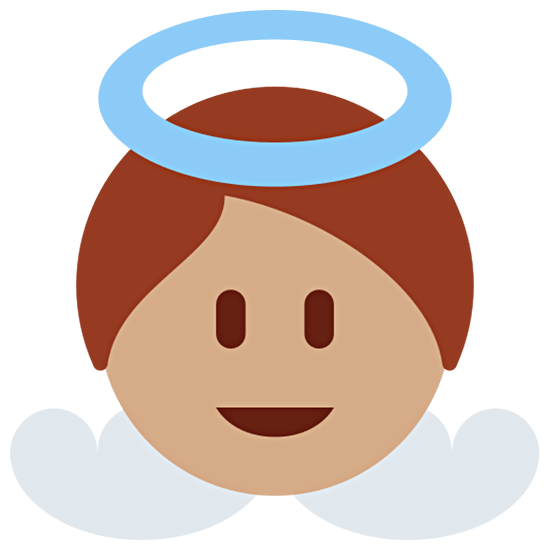 👼🏽 Emoji Bebé ángel: Tono De Piel Medio en Twitter Twemoji 15.0.