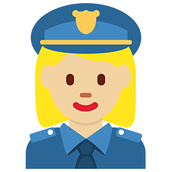 Émoji 👮🏼‍♀️ Policière : Peau Moyennement Claire sur Twitter Twemoji 15.0.