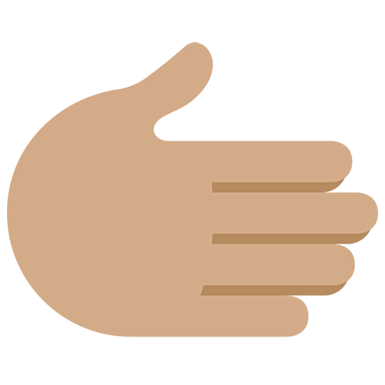 🫱🏽 Emoji Mão Direita: Pele Morena na Twitter Twemoji 15.0.