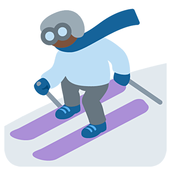 ⛷🏿 Emoji Esquiador, Tono De Piel Oscuro en Twitter Twemoji 15.0.