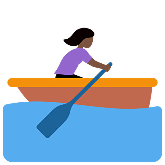 🚣🏿‍♀️ Emoji Frau im Ruderboot: dunkle Hautfarbe Twitter Twemoji 15.0.