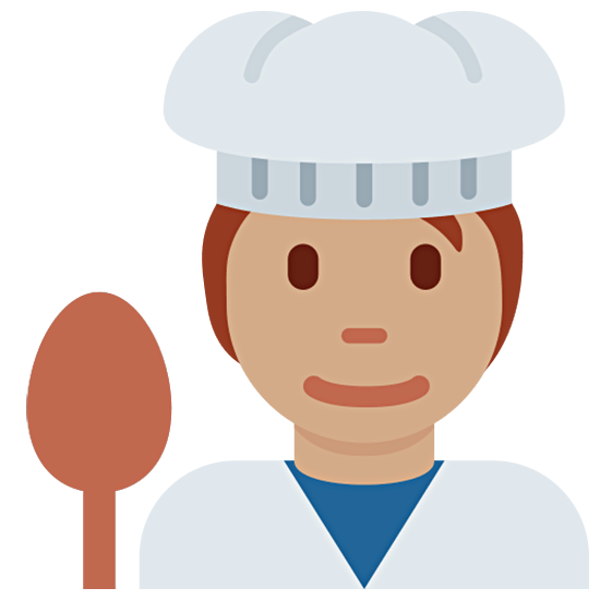 Émoji 🧑🏽‍🍳 Cuisinier (tous Genres) : Peau Légèrement Mate sur Twitter Twemoji 15.0.
