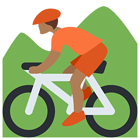 Emoji 🚵🏾 Ciclista Di Mountain Bike: Carnagione Abbastanza Scura su Twitter Twemoji 15.0.