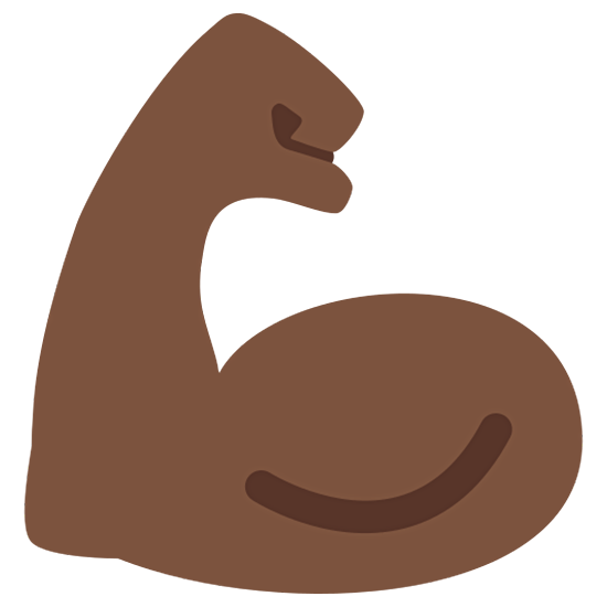 💪🏿 Emoji Bíceps Flexionado: Tono De Piel Oscuro en Twitter Twemoji 15.0.