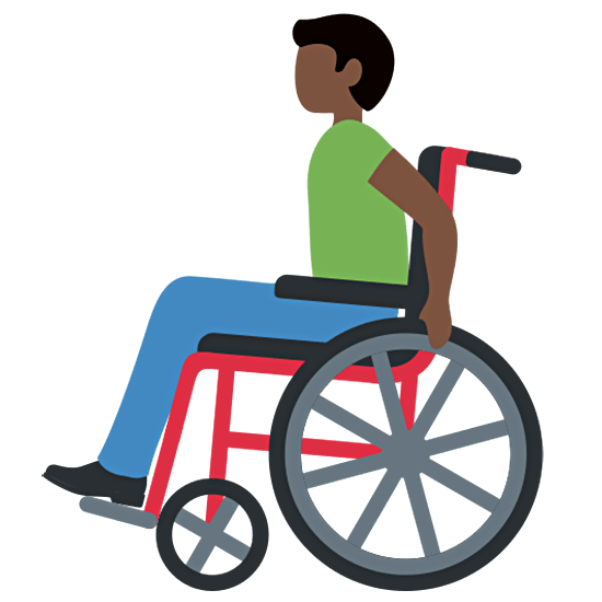 👨🏿‍🦽 Emoji Mann in manuellem Rollstuhl: dunkle Hautfarbe Twitter Twemoji 15.0.