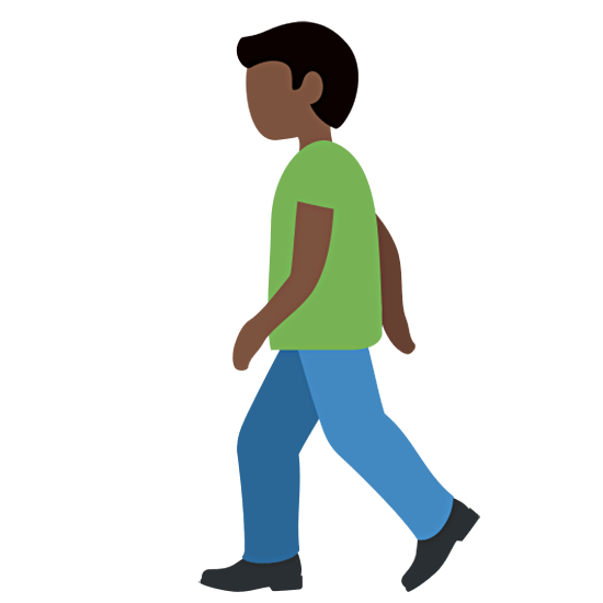🚶🏿‍♂️ Emoji Hombre Caminando: Tono De Piel Oscuro en Twitter Twemoji 15.0.
