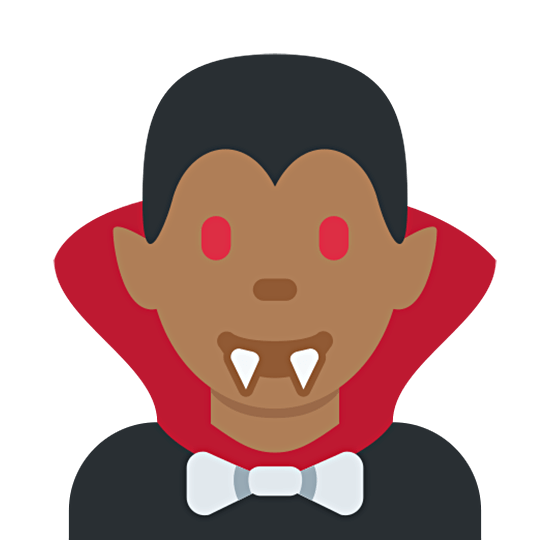 Emoji 🧛🏾‍♂️ Vampiro Uomo: Carnagione Abbastanza Scura su Twitter Twemoji 15.0.