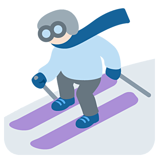 ⛷🏻 Emoji Esquiador, Tono De Piel Claro en Twitter Twemoji 15.0.