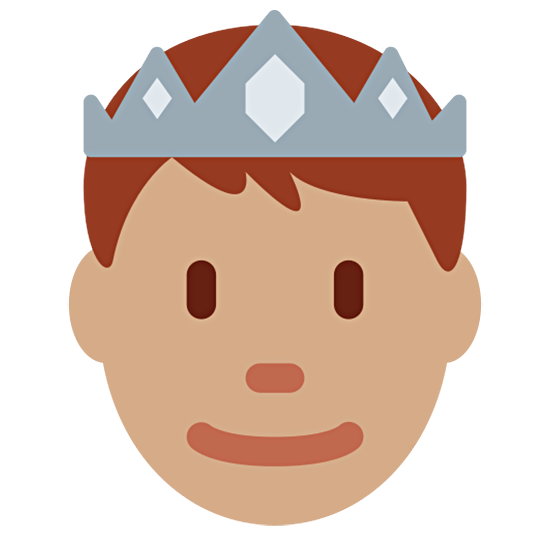 🤴🏽 Emoji Prinz: mittlere Hautfarbe Twitter Twemoji 15.0.